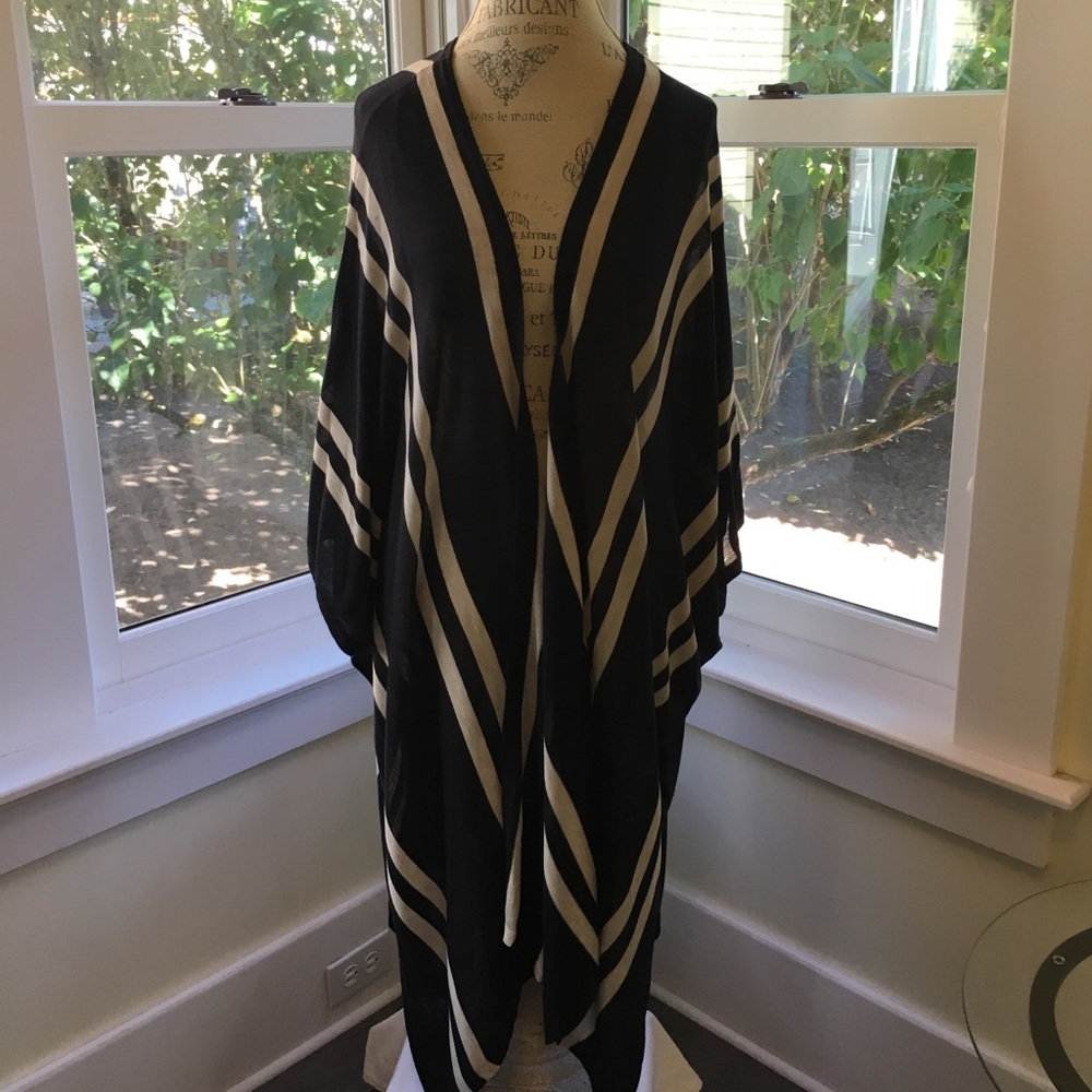 H&M Navy Blue & Tan Shawl